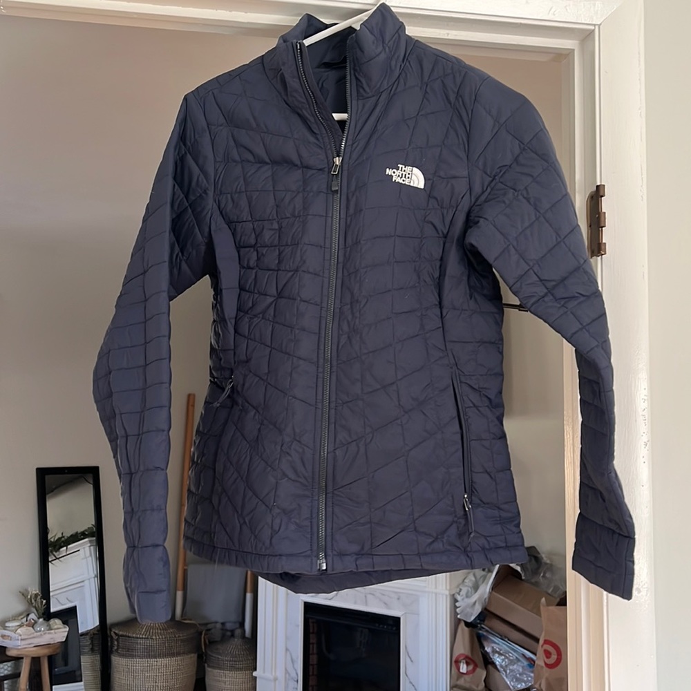 Navy North Face Quilted Jacket Womens Small